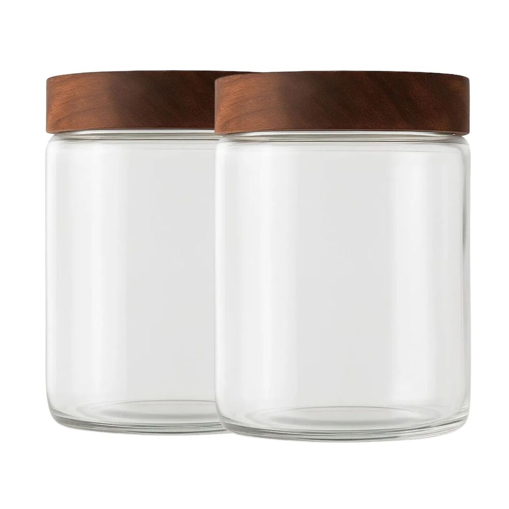 Set 2 Frascos Vidrio Con Tapa De Madera De 750ml Allegra image number 0.0