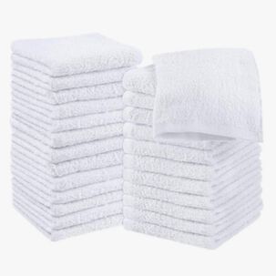 Pack 12 Toallas Blanco Cuadrada De 25 X 25 Cm