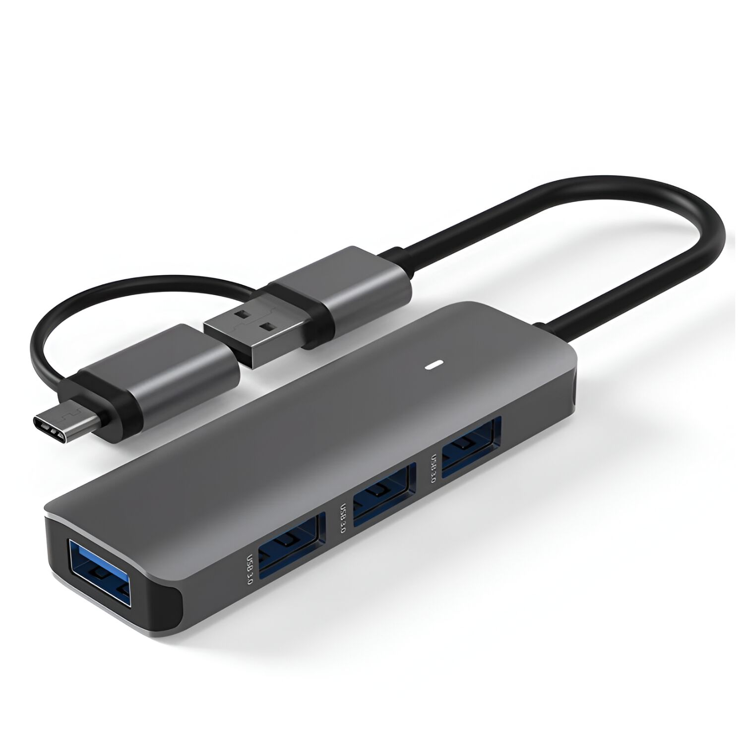 Hub Usb 3.0 + Adaptador Type-c 5 Gbps Tecmaster Tm-100543 image number 0.0