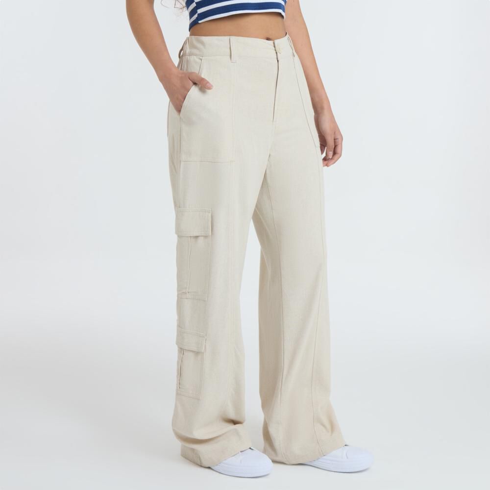 Pantalón Lino Tiro Medio Relax Mujer Freedom image number 2.0