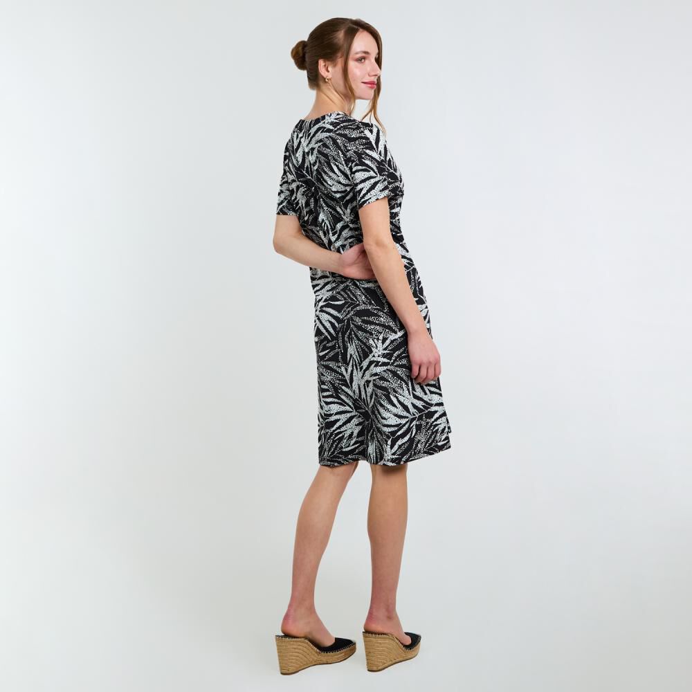 Vestido Full Print Manga Corta Cuello Redondo Mujer Lesage image number 3.0