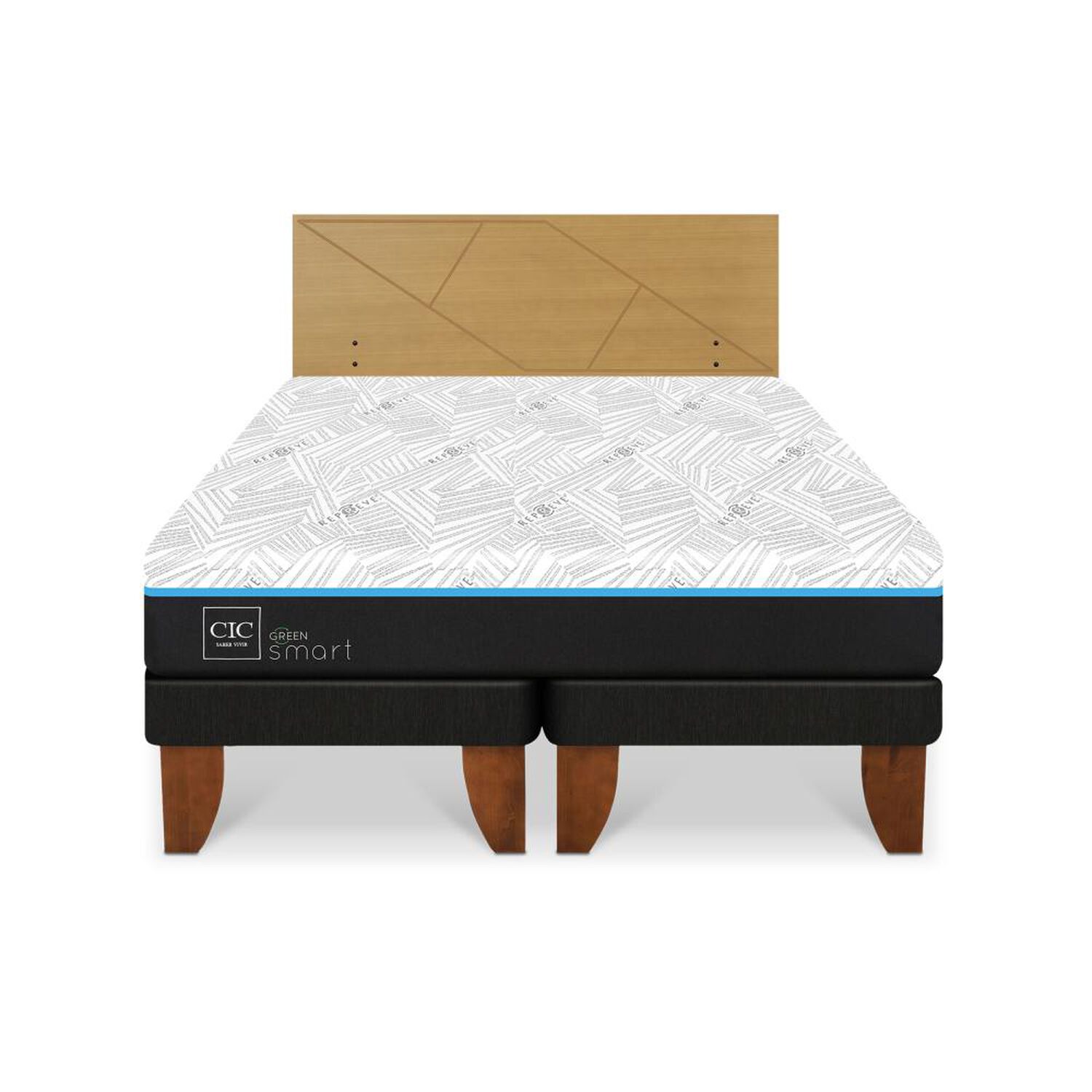 Cama Europea Cic Green Infinity / 2 Plazas / Base Dividida + Respaldo image number 0.0