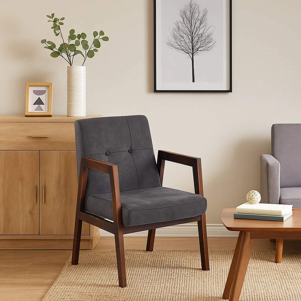 Sill&oacute;n Marlow De Terciopelo - Gris Oscuro image number 9.0