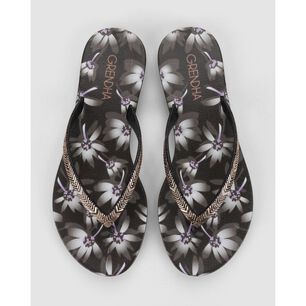 Sandalia Mujer Negro 114 Flor Rast Grendha