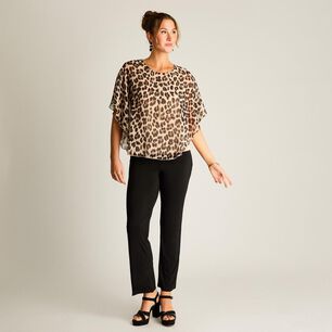 Blusa Tipo Poncho Peto Interior Manga Corta Cuello Redondo Mujer Lorenzo Di Pontti