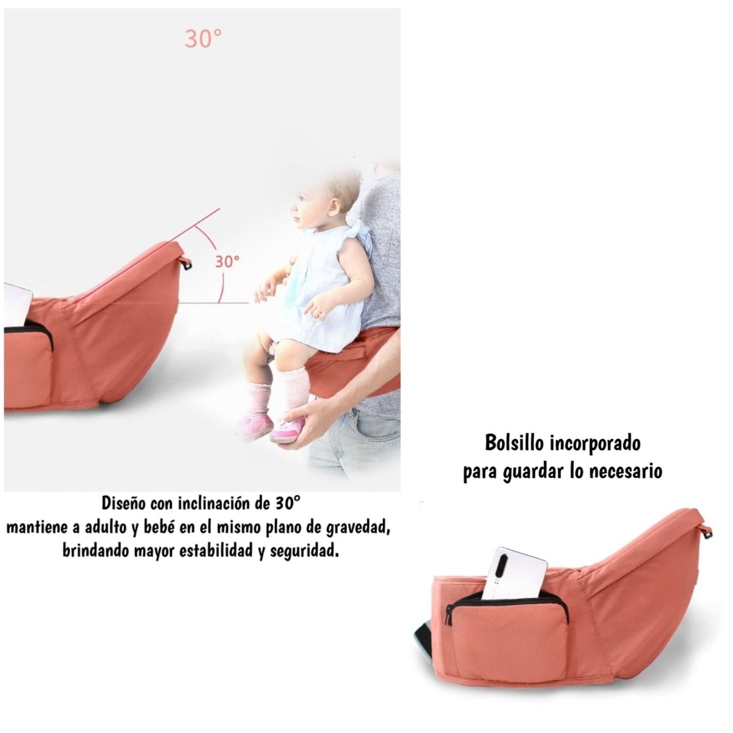 Portabeb&eacute; Ergonomico 0-3 A&ntilde;os Sonet Gris By Lubabycas image number 7.0