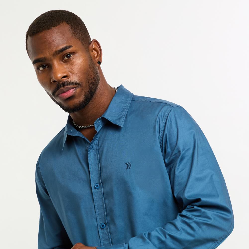Camisa Lisa Manga Larga Hombre Rolly Go image number 4.0