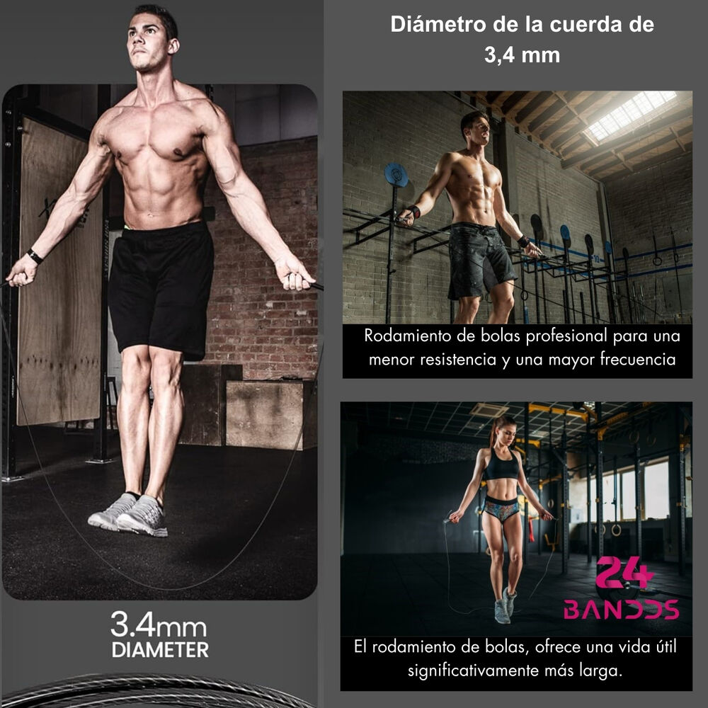 Cuerda Para Saltar Crossfit Ajustable Con Rodamiento + Bolso image number 3.0