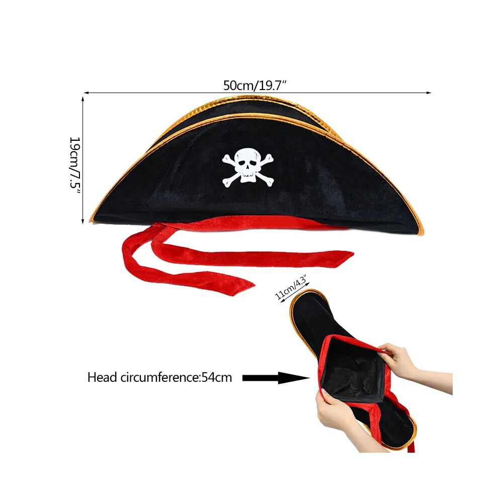 Sombrero De Pirata Boina Gorro Cotill&oacute;n image number 4.0