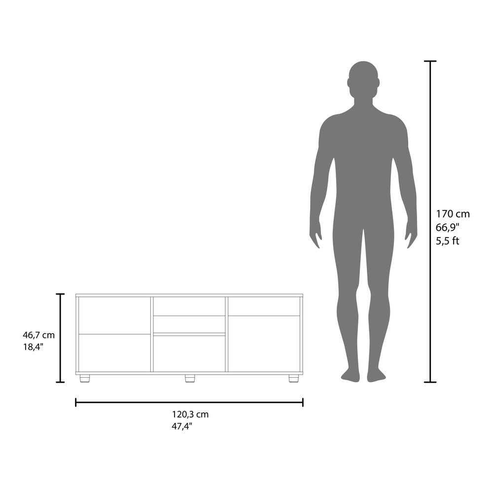 Rack Tv 50" 120,3x34,9x46,7 Cm 1 Puerta Abatible image number 7.0