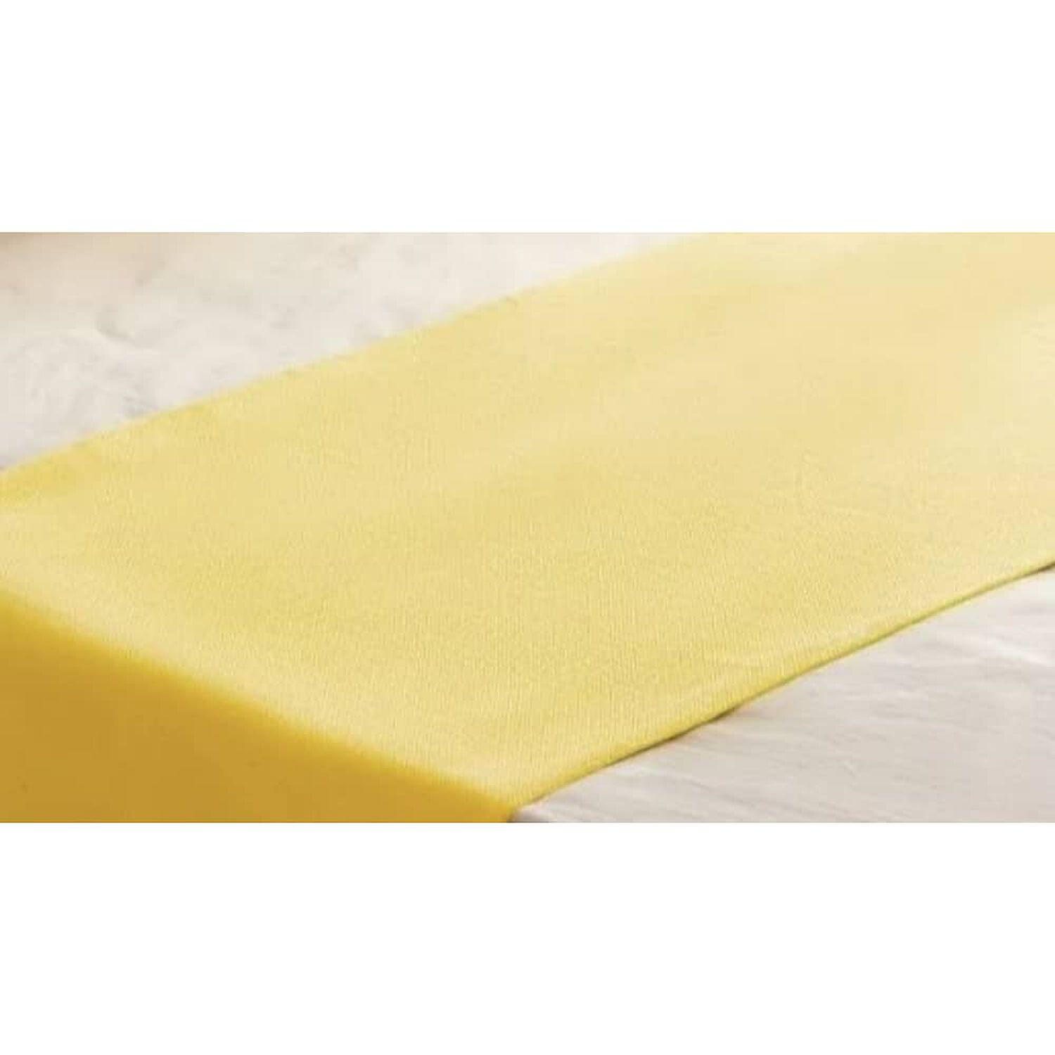 Piecera De Lino Con Pompones Medida 70x210cm King -2 Plazas. Amarillo image number 2.0