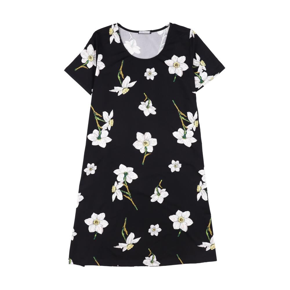 Vestido Full Print Manga Corta Cuello Redondo Mujer Lesage image number 0.0