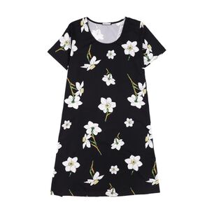 Vestido Full Print Manga Corta Cuello Redondo Mujer Lesage