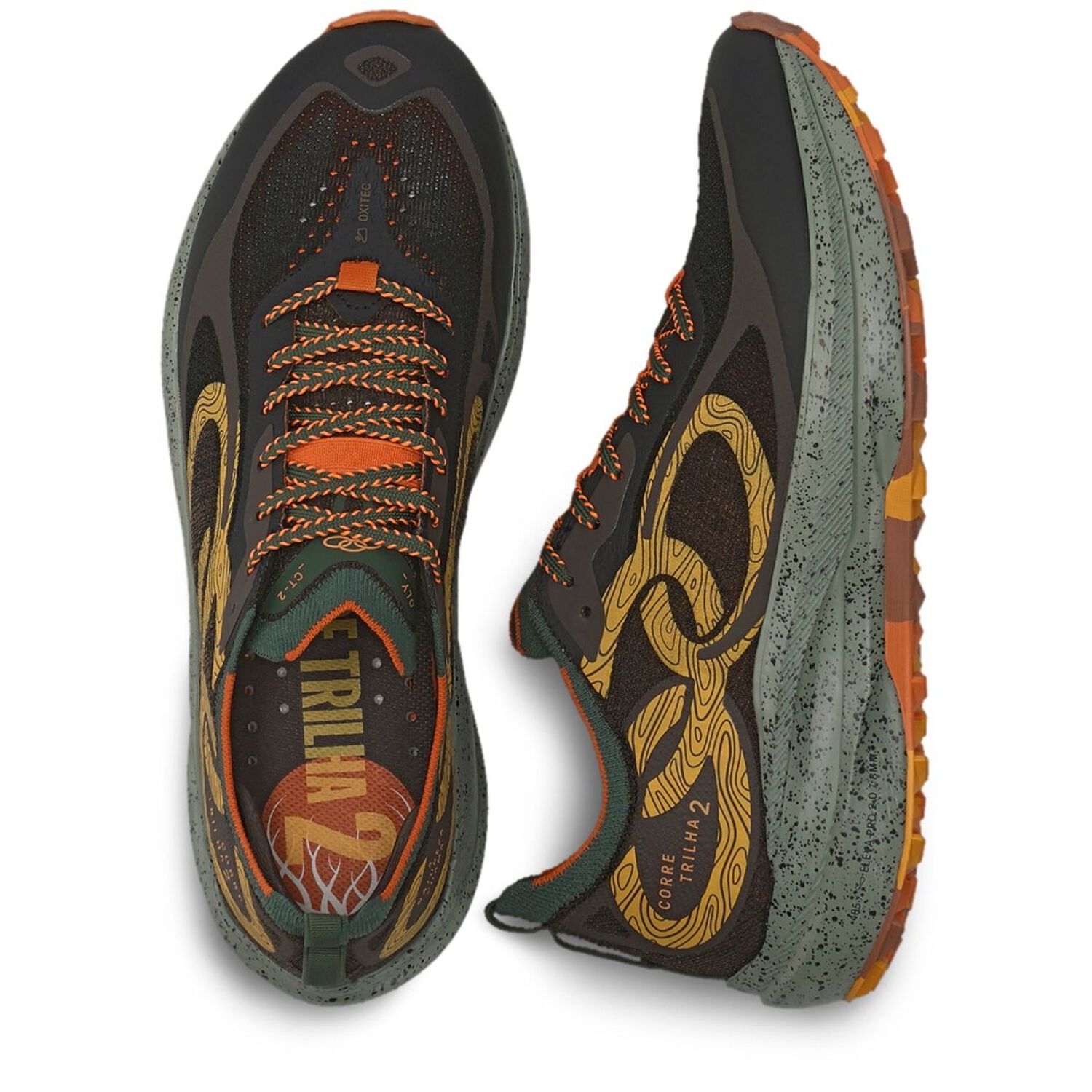 Zapatilla Trail Running Mujer Corre Trilha Caf&eacute;/militar image number 2.0