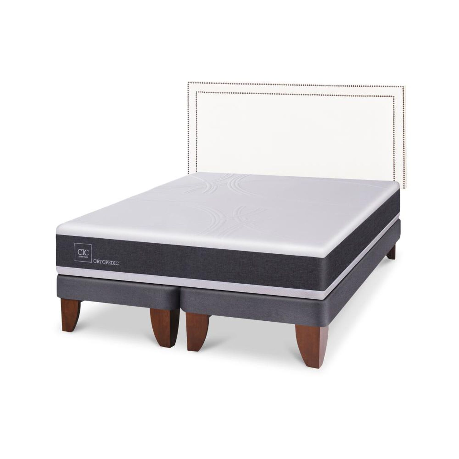 Cama Europea Cic New Ortopedic / 2 Plazas / Base Dividida + Respaldo image number 4.0