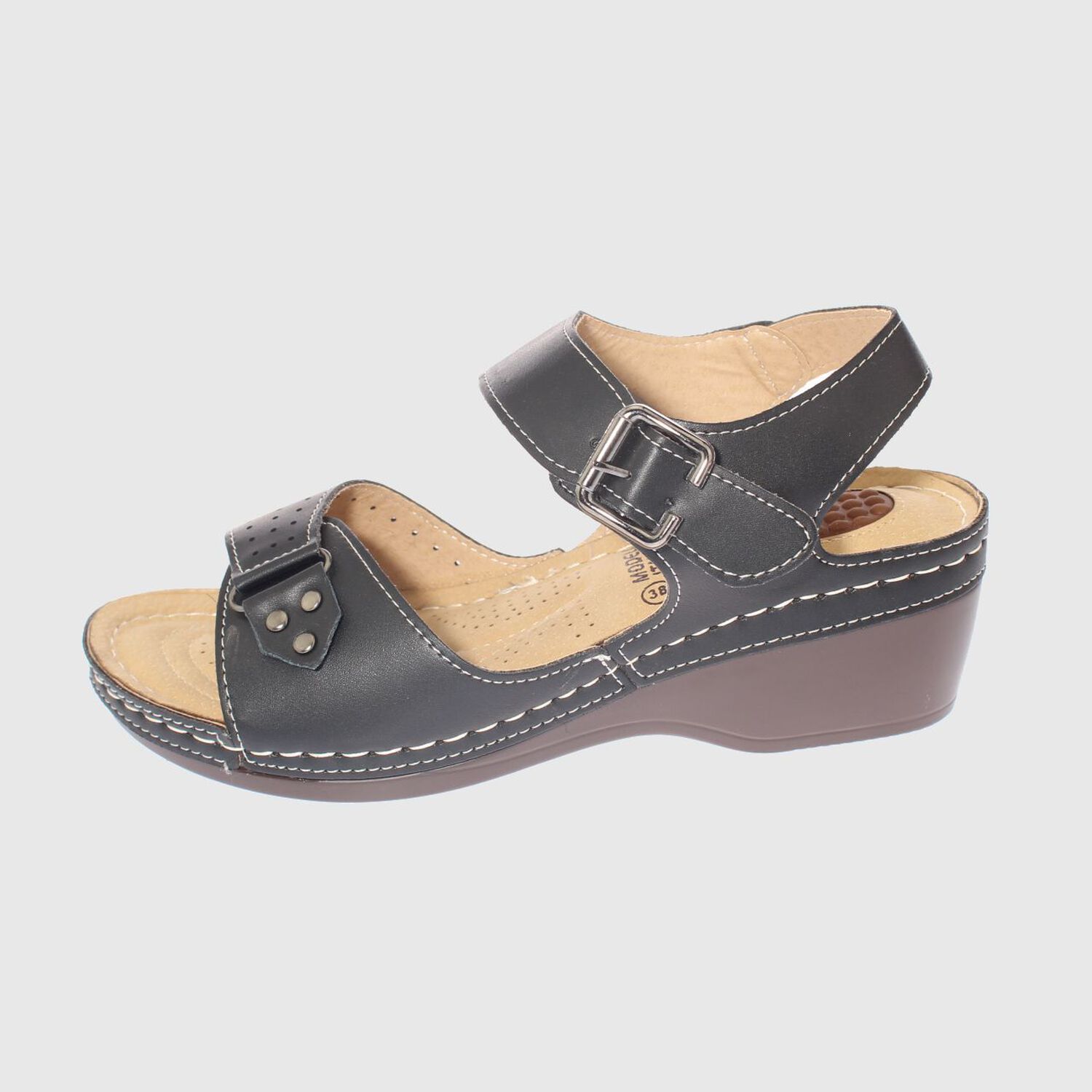 Sandalia Confort Negro Modelo Italiano Art. 5ask73337black image number 1.0