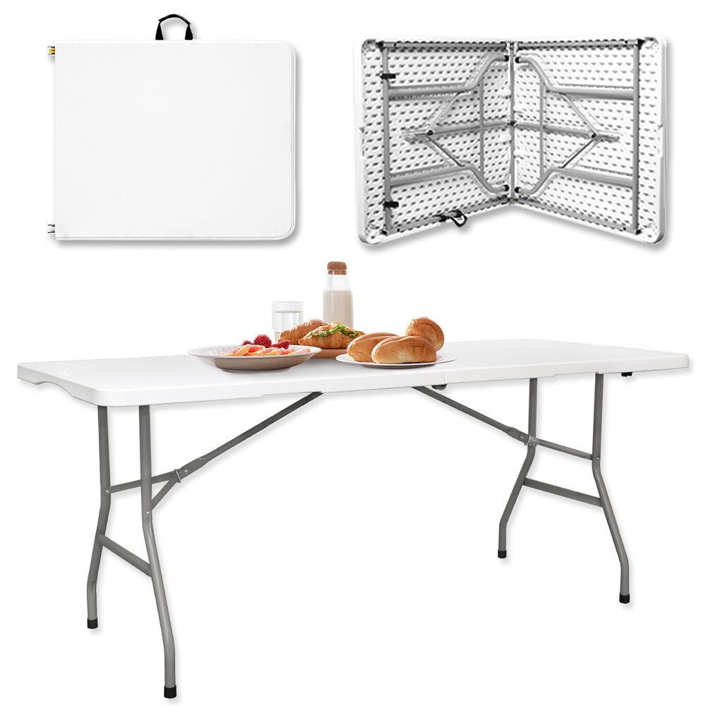 Mesa Plegable 180 Cm Maleta Camping Y Picnic Color Blanco image number 1.0