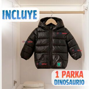 Parka Dinosaurio Con Capucha Manga Larga Ni&ntilde;o Jump Kids