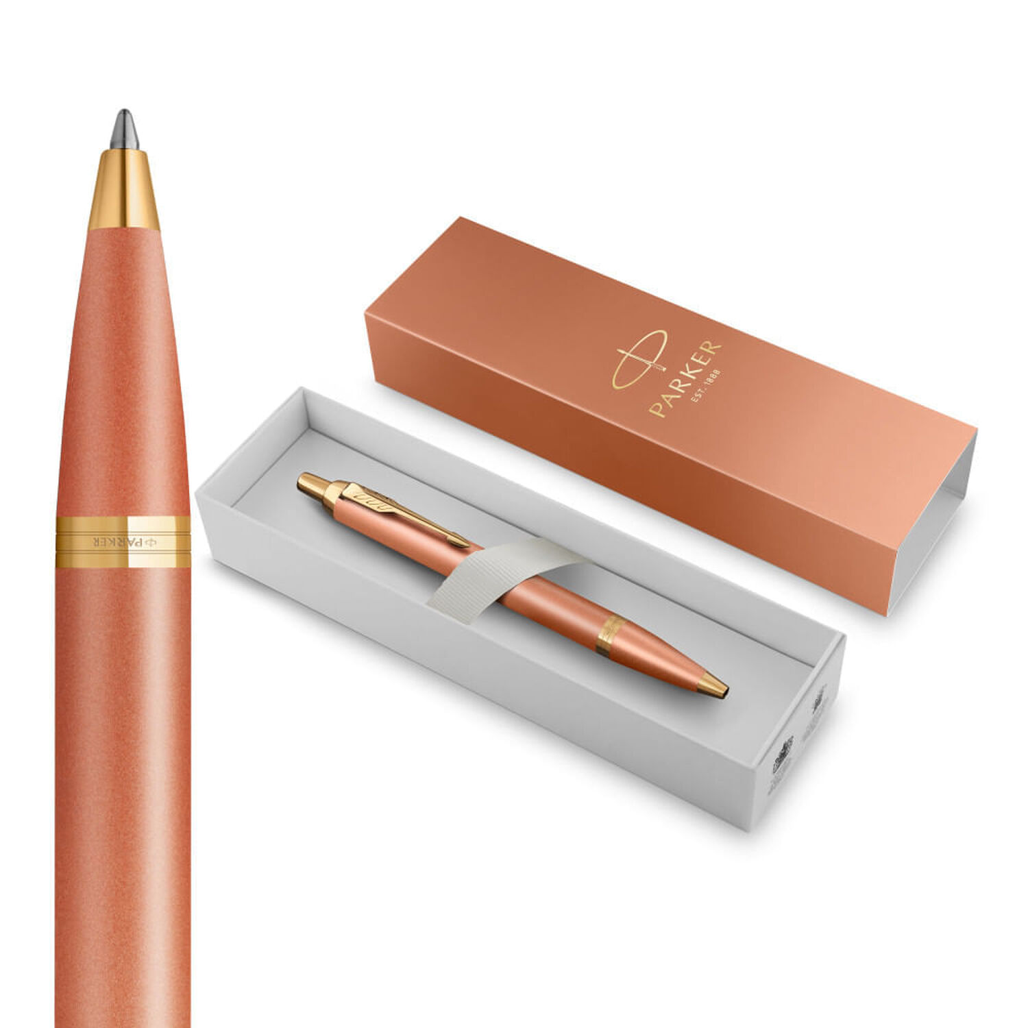 Parker Im Writing Rituals Bol&iacute;grafo Punta Media Acabado Naranja Degradado Y Adornos Dorados image number 4.0