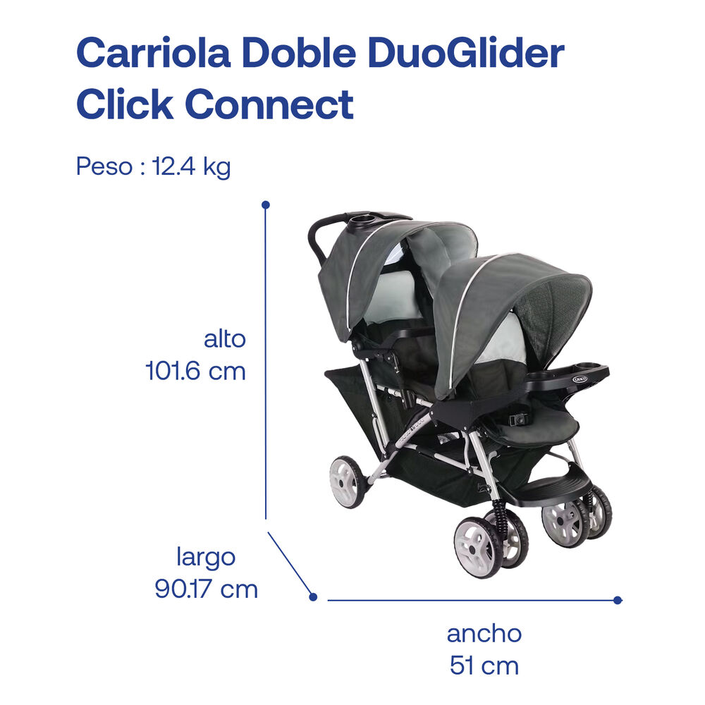 Coche Duoglider Click Connect Glacier Graco image number 6.0