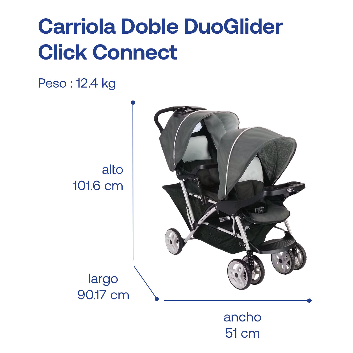 Coche Duoglider Click Connect Glacier Graco image number 6.0