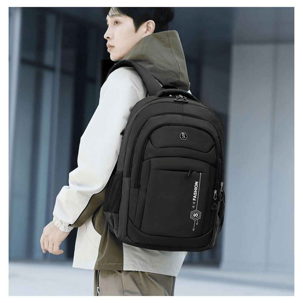 Mochila Hombre Impermeable Urbana Juvenil Multifuncional Black image number 1.0