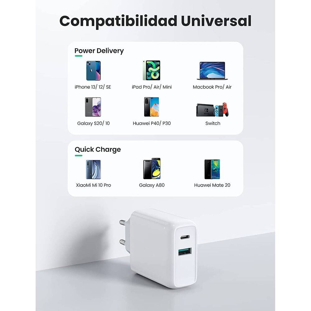 Cargador Pared Usb C Ultra R&aacute;pido 36w Power Delivery + Usb image number 2.0