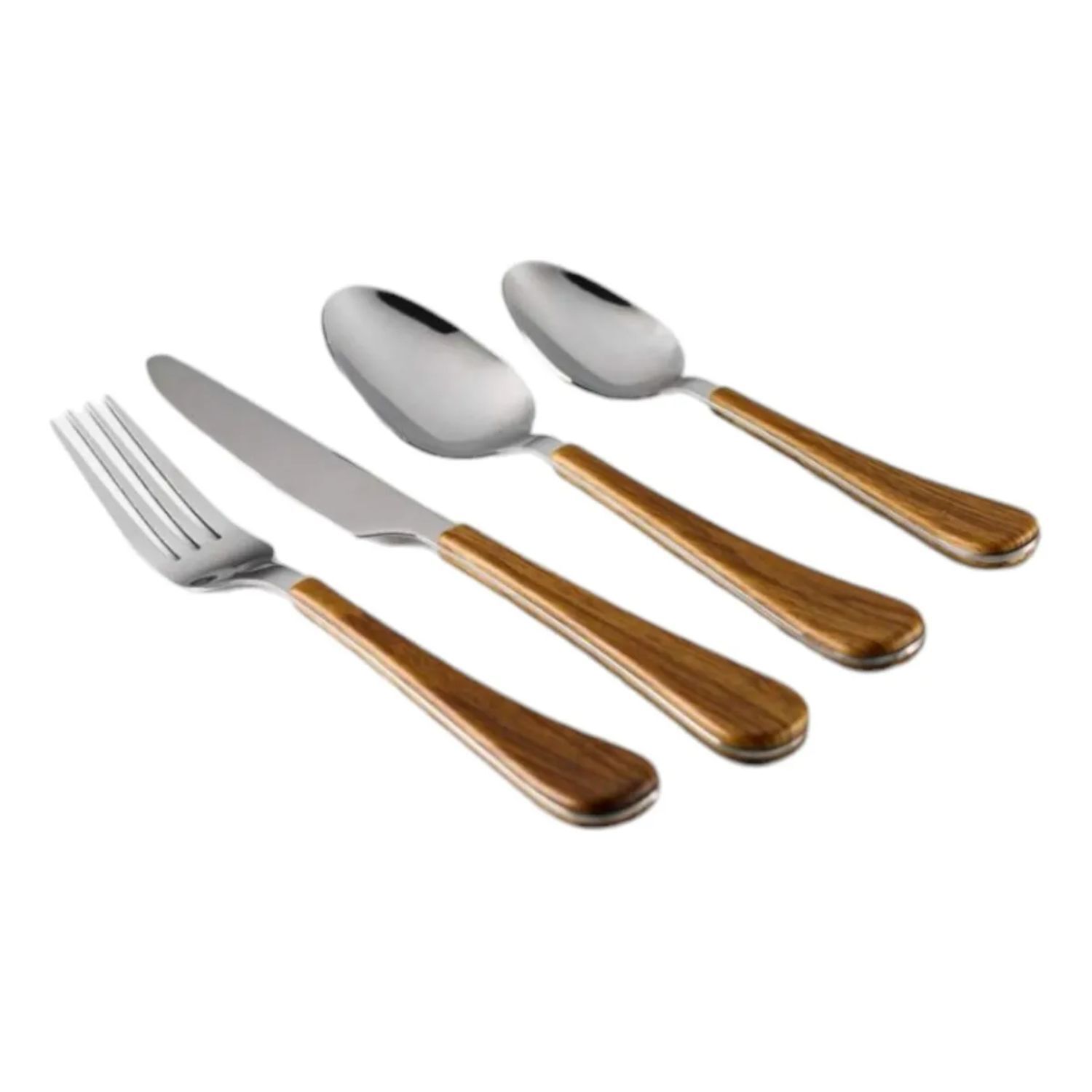 Set Cubiertos 24 Piezas Design Wood Dise&ntilde;o Madera image number 1.0