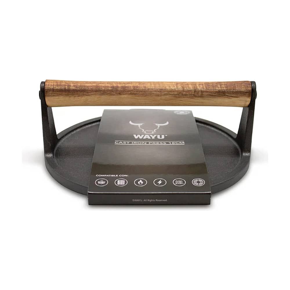 Prensa De Hamburguesa 18 Cm Hierro Fundido Wayu Parilla Carne image number 2.0