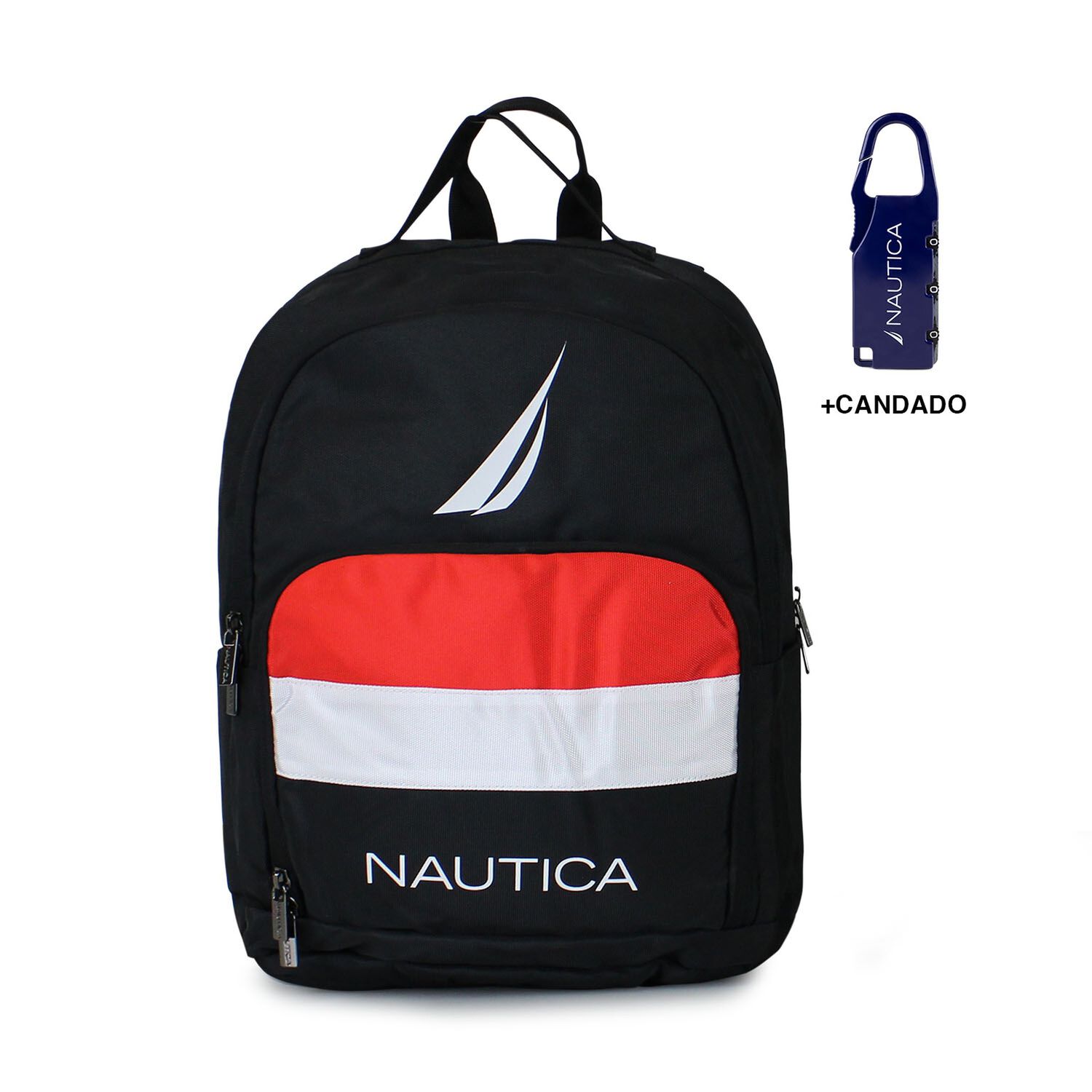 Mochila P&oacute;lux Negra Nautica + Candado image number 0.0