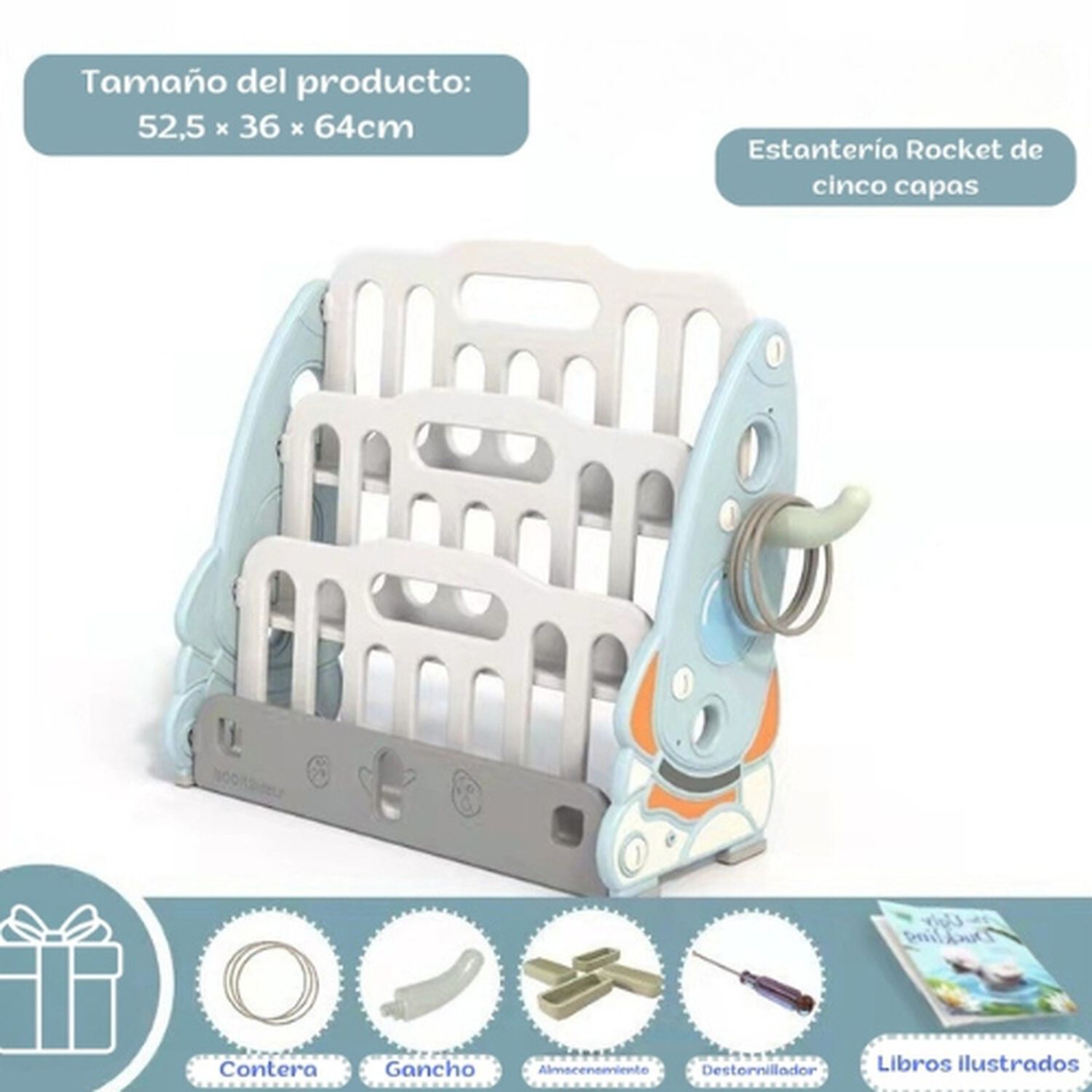 Estanter&iacute;a Organizadora Infantil Librero Y Mueble Juguetes image number 3.0