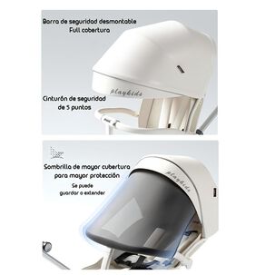 Coche De Paseo 360&deg; Reclinable Playkids Blanco Lubabycas