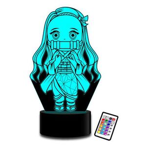 Lampara 3d Nezuko Kawaii Demon Slayer C Remoto 16 Color