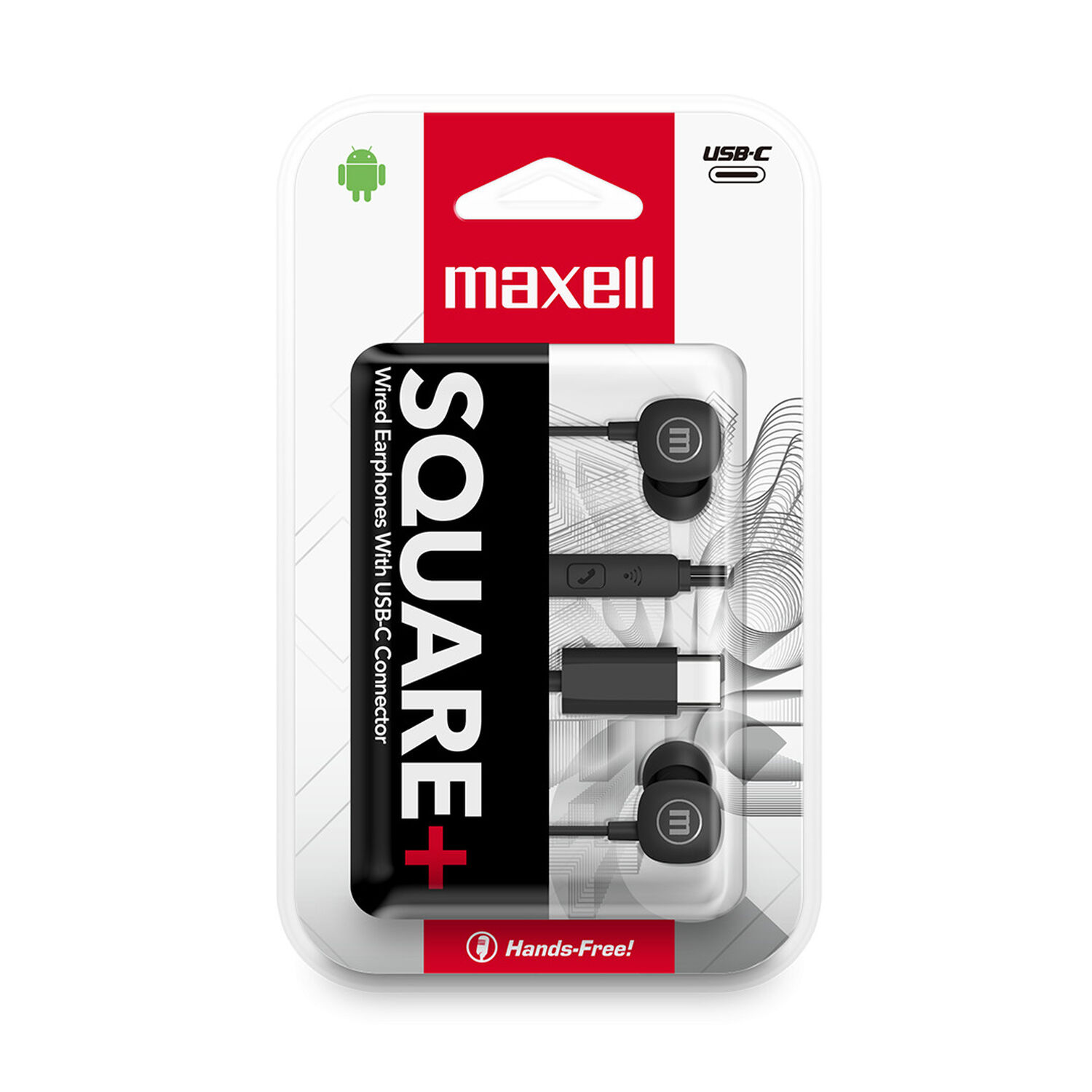 Pack 12 Aud&iacute;fonos Maxell Tipo C Square Negro image number 2.0
