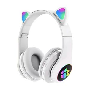 Aud&iacute;fonos Gamer Blancos Con Luz Led