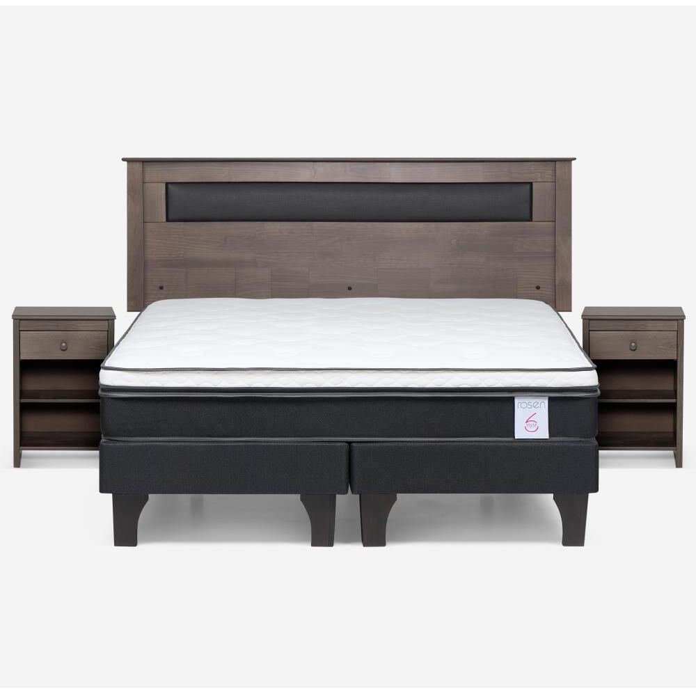 Cama Europea Rosen New Style 6 / King / Base Dividida + Set De Maderas image number 0.0