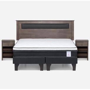 Cama Europea Rosen New Style 6 / King / Base Dividida + Set De Maderas