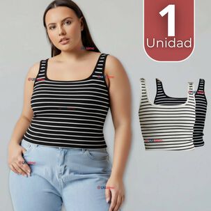 Camiseta Rayas 100% Algodón Básica Lisa Elástica Mujer Colores Surtidos