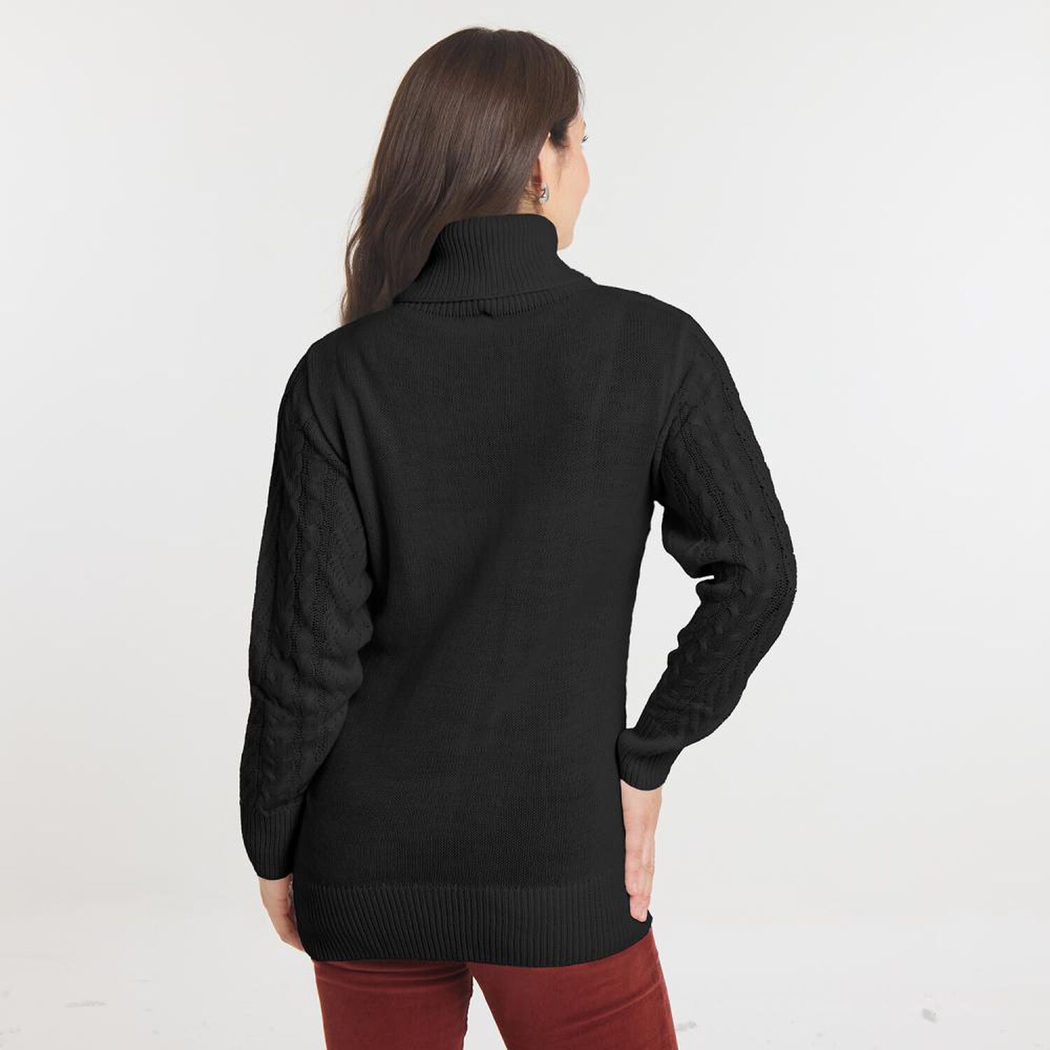 Sweater Trenzado Manga Larga Cuello Alto Mujer Geeps image number 1.0