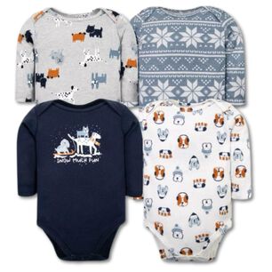 Pack 4 Bodys Ni&ntilde;o Manga Larga Tedmimak 100% Algod&oacute;n Little Adventurers
