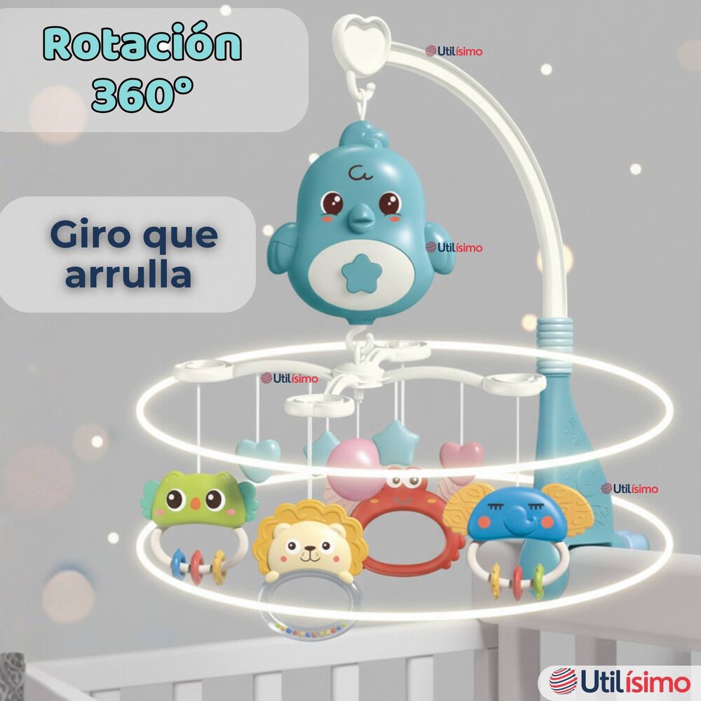 M&oacute;vil Giratorio Musical Proyector Beb&eacute; Ni&ntilde;o Azul image number 5.0