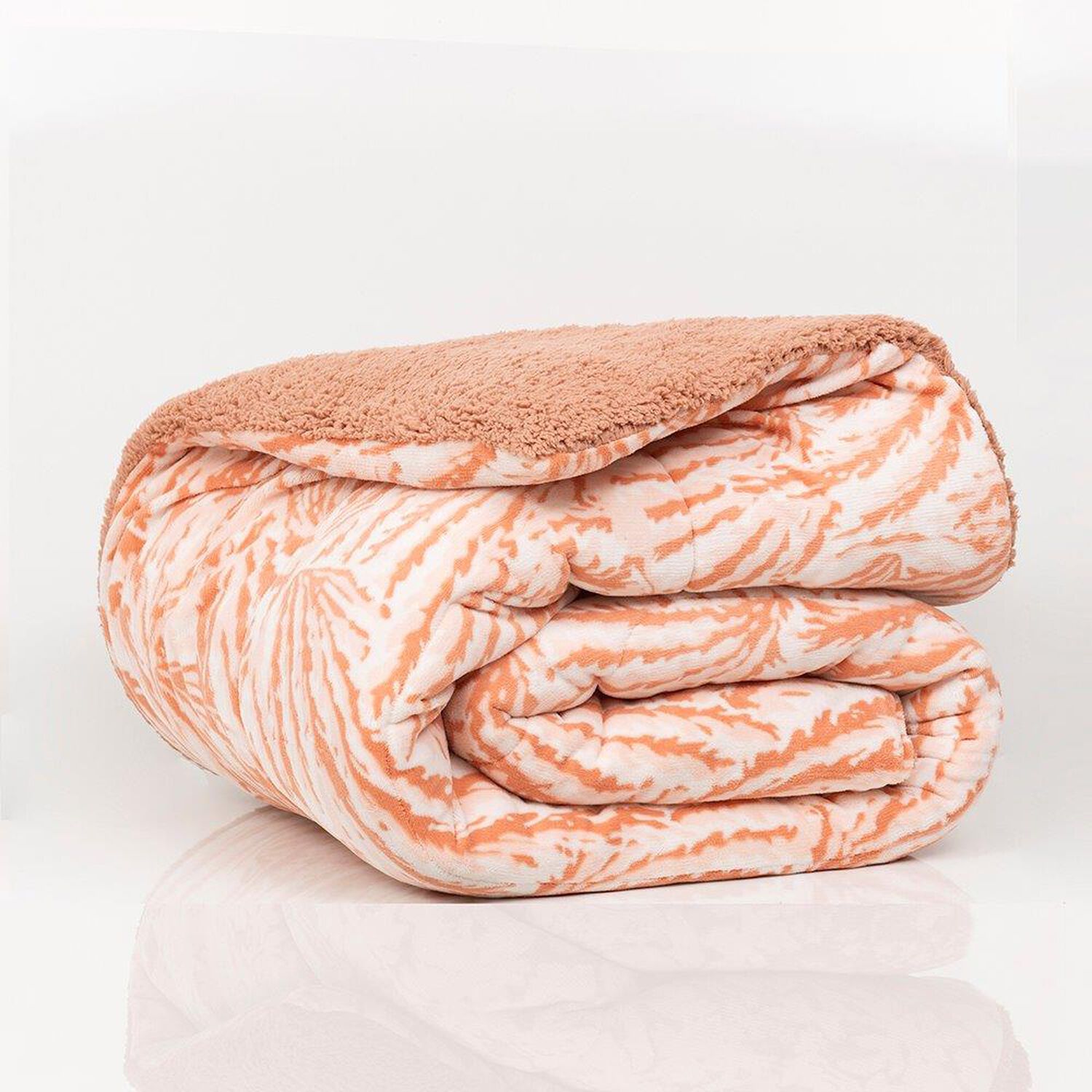 Plumon Coral Estampado Sherpa 2 Plazas Palma image number 4.0