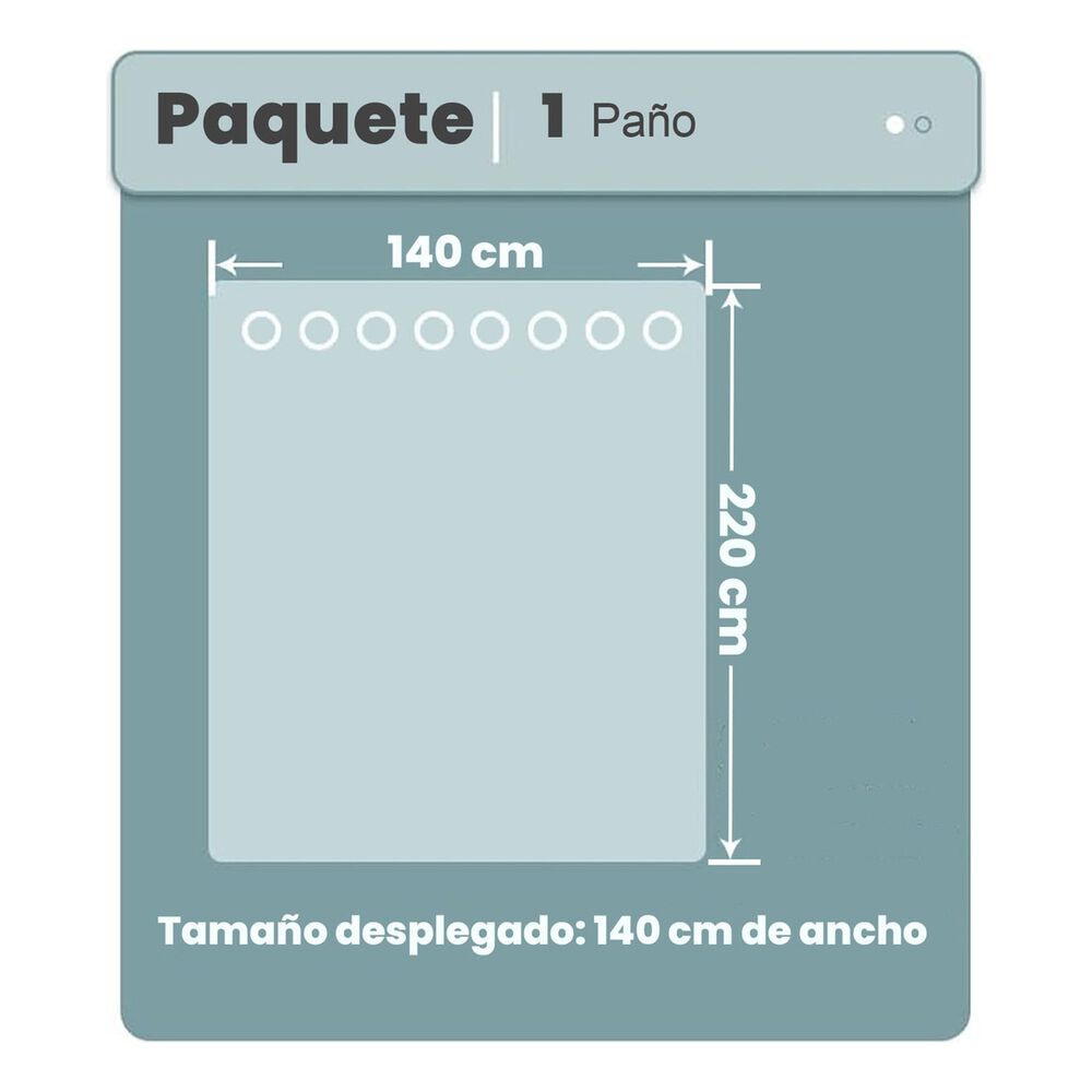 Cortina Blackout Gris 140x220 Cm Aislante Y Lavable image number 1.0