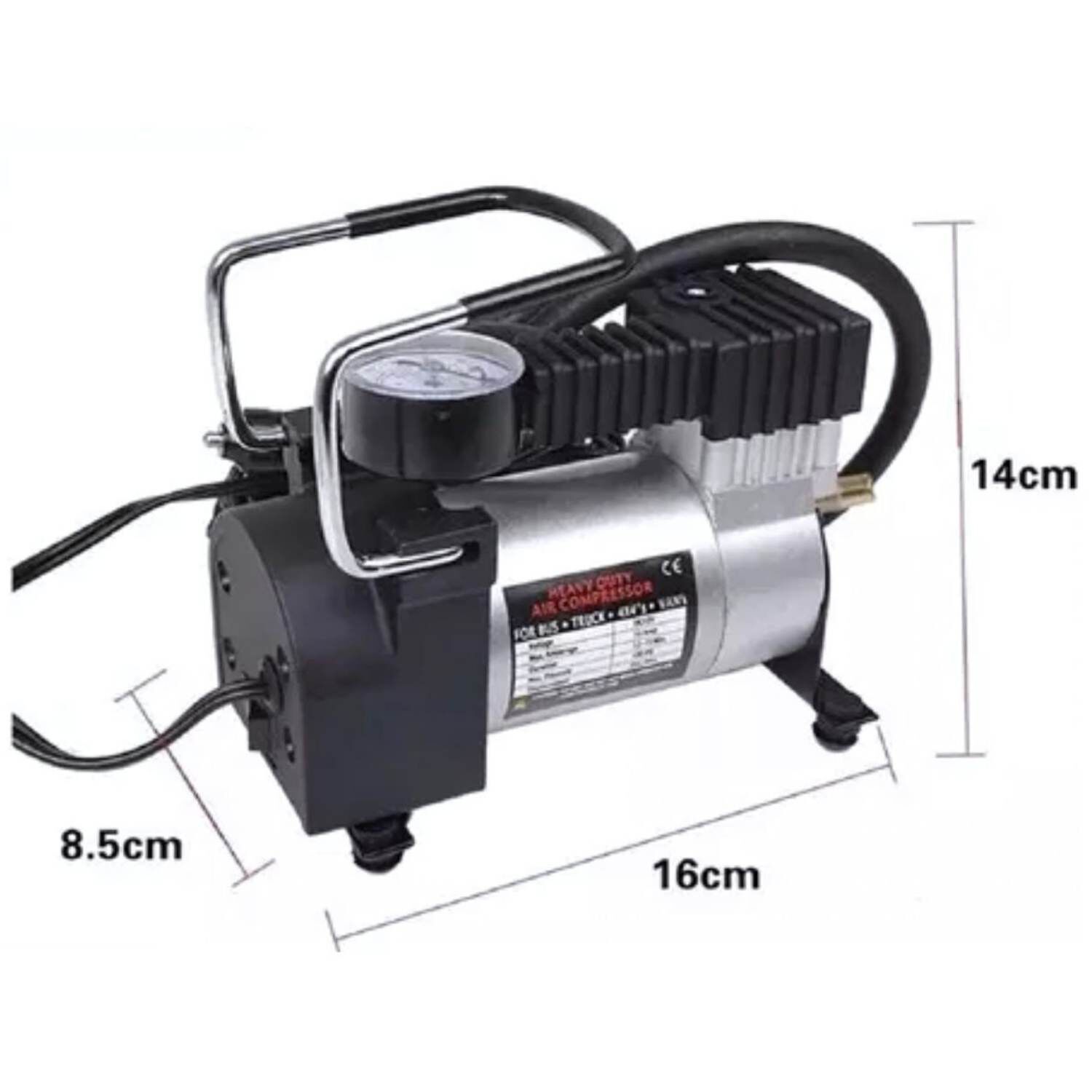 Compresor Aire Metalico Vehiculo 12v Auto Moto Alta Potencia image number 3.0