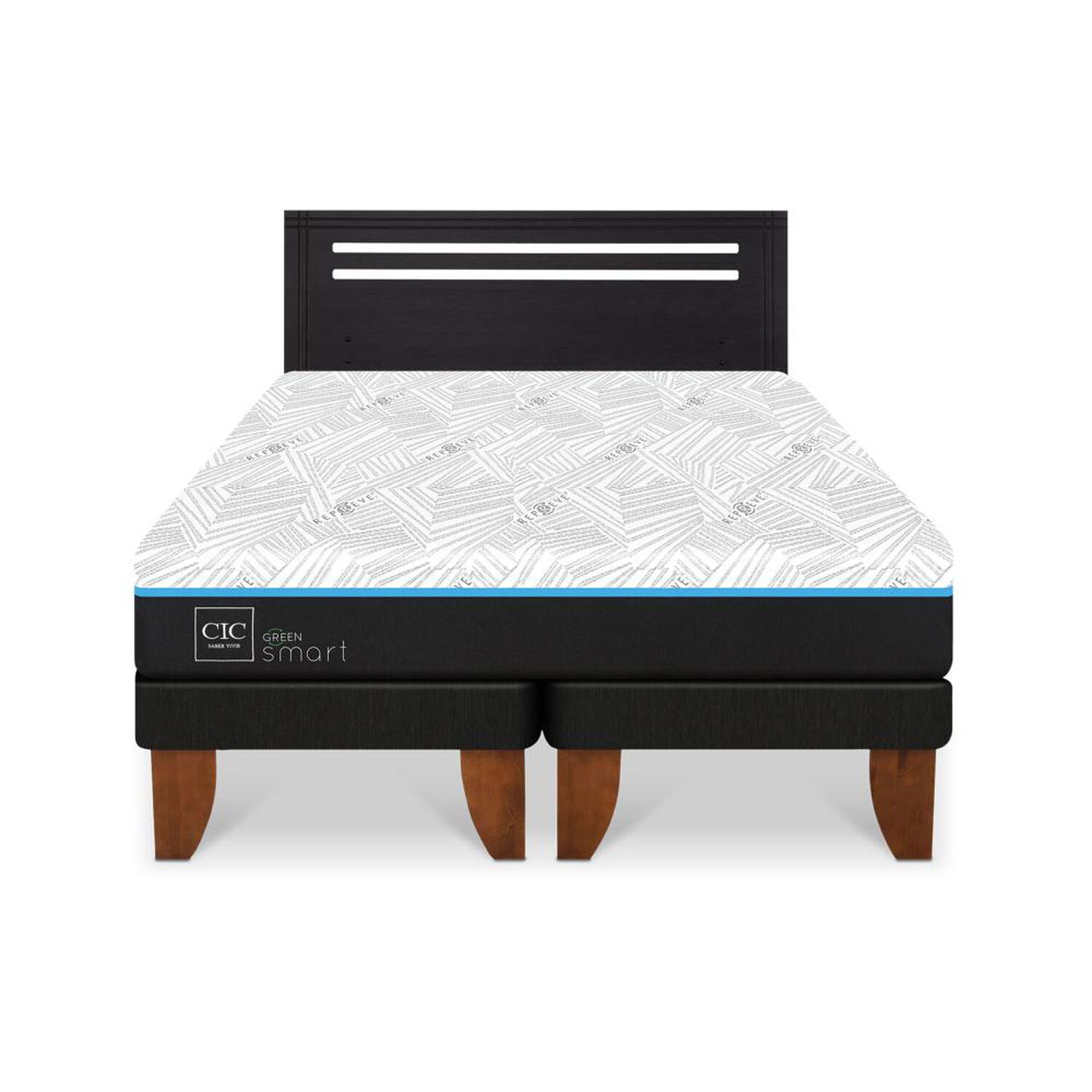 Cama Europea Cic Green Infinity / 2 Plazas / Base Dividida + Respaldo image number 0.0