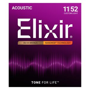 Set De Cuerdas Elixir Guitarra Ac&uacute;stica 80/20 11-52 11027