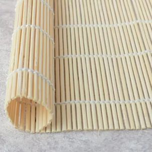 Pack 6 Esterilla Delgada Redonda Bambú Para Sushi De 24x24cm