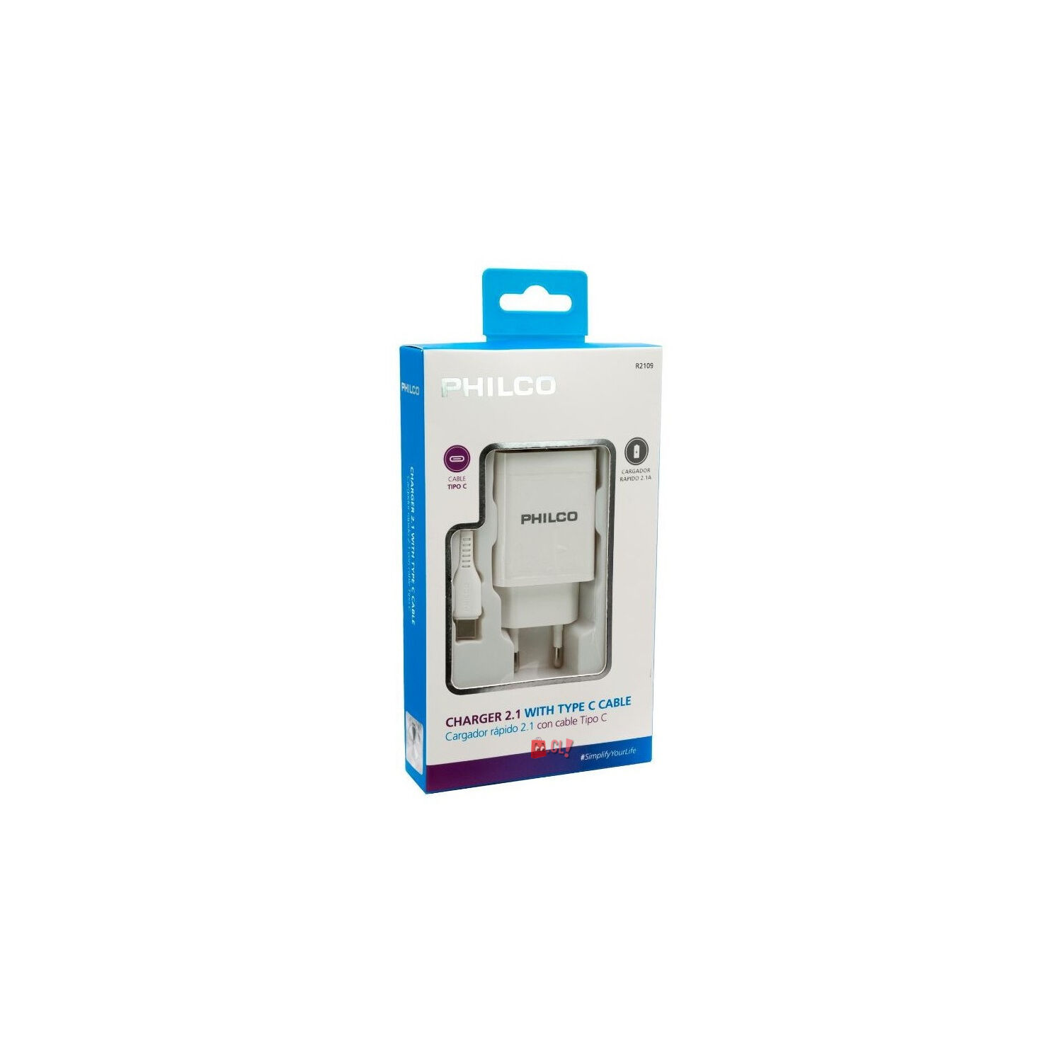 Cargador Doble Usb Carga R&aacute;pida + Cable Tipo C Blanco - Ps image number 3.0