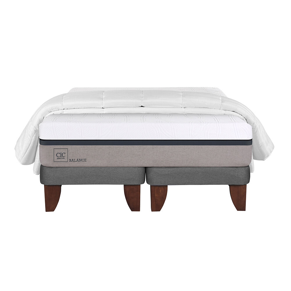 Cama Europea Cic Balance / 2 Plazas / Base Dividida + Plumón image number 1.0