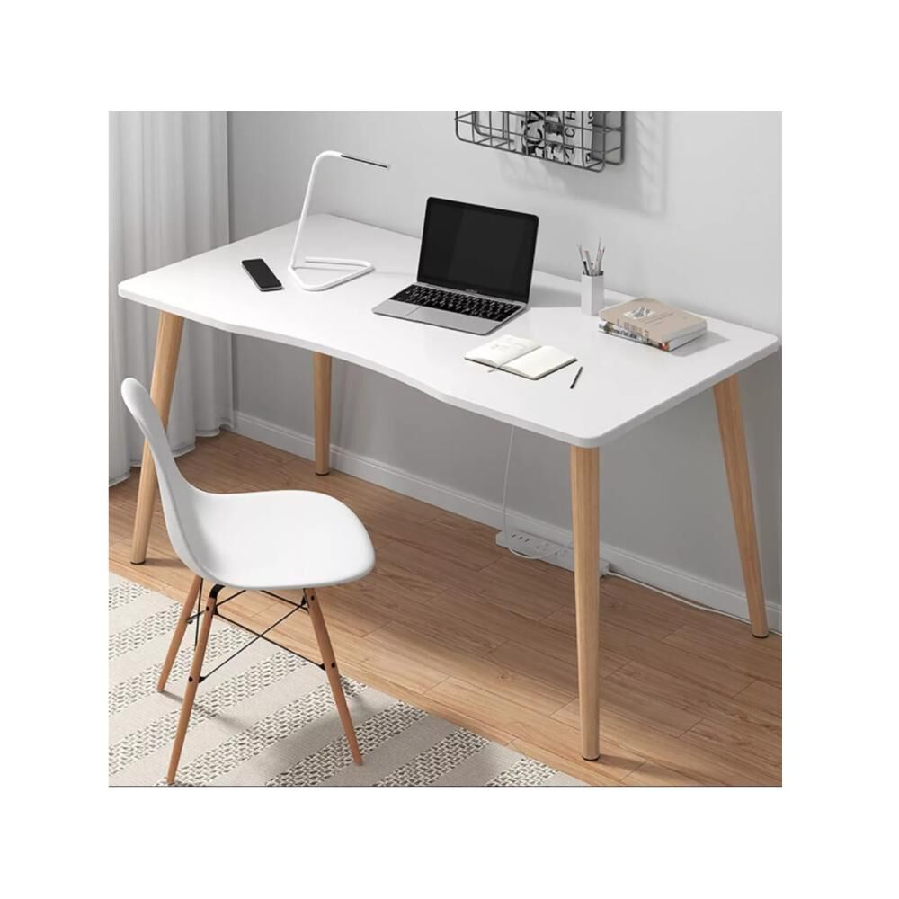 Mesa De Ordenador Diseño Curvo Para Hogar Oficina Madera image number 2.0